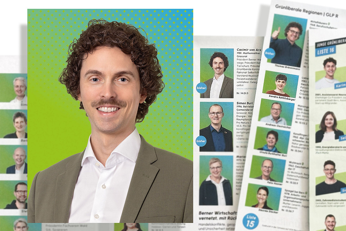 Portrait von Casimir von Arx für die Wahlen des Grossen Rates, GLP